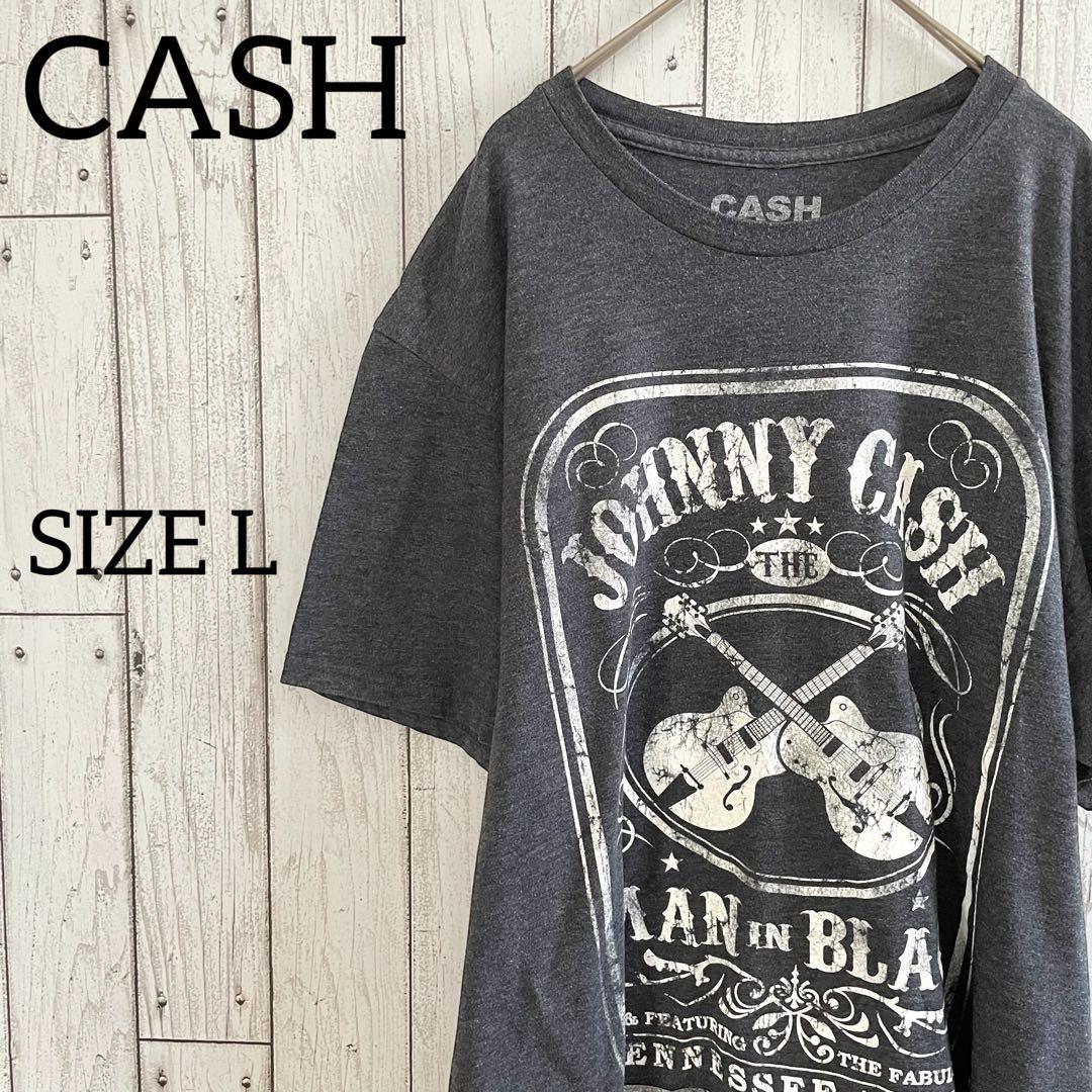 【美品】JOHNNYCASH 半袖Tシャツ Lサイズ グレー バンドTシャツ