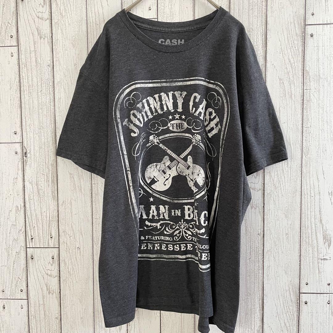 【美品】JOHNNYCASH 半袖Tシャツ Lサイズ グレー バンドTシャツ