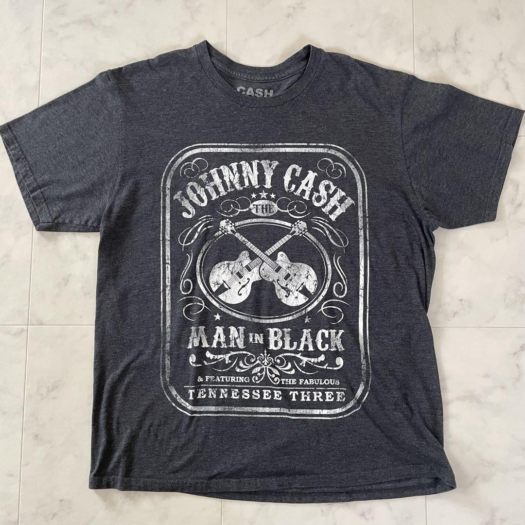 【美品】JOHNNYCASH 半袖Tシャツ Lサイズ グレー バンドTシャツ