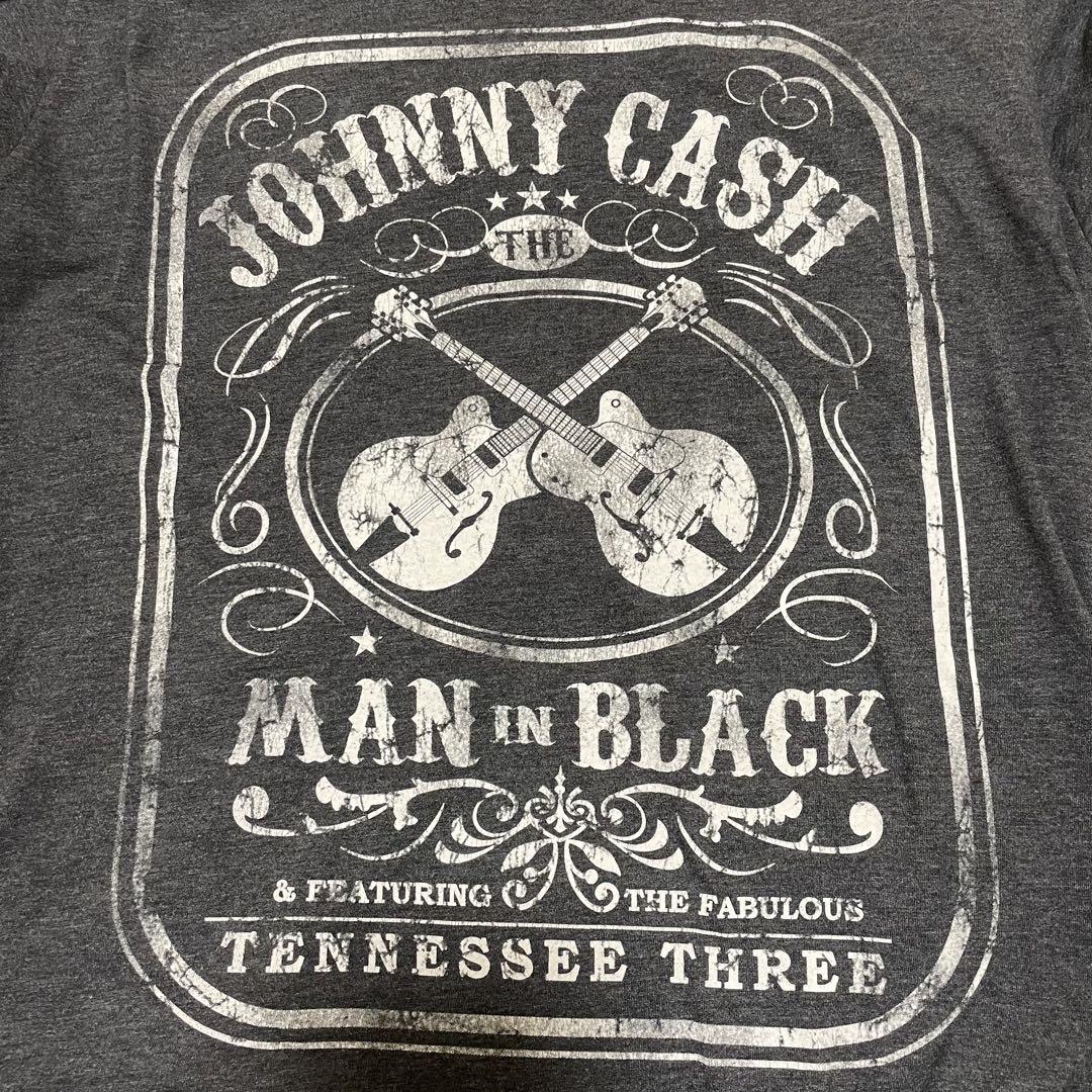 【美品】JOHNNYCASH 半袖Tシャツ Lサイズ グレー バンドTシャツ