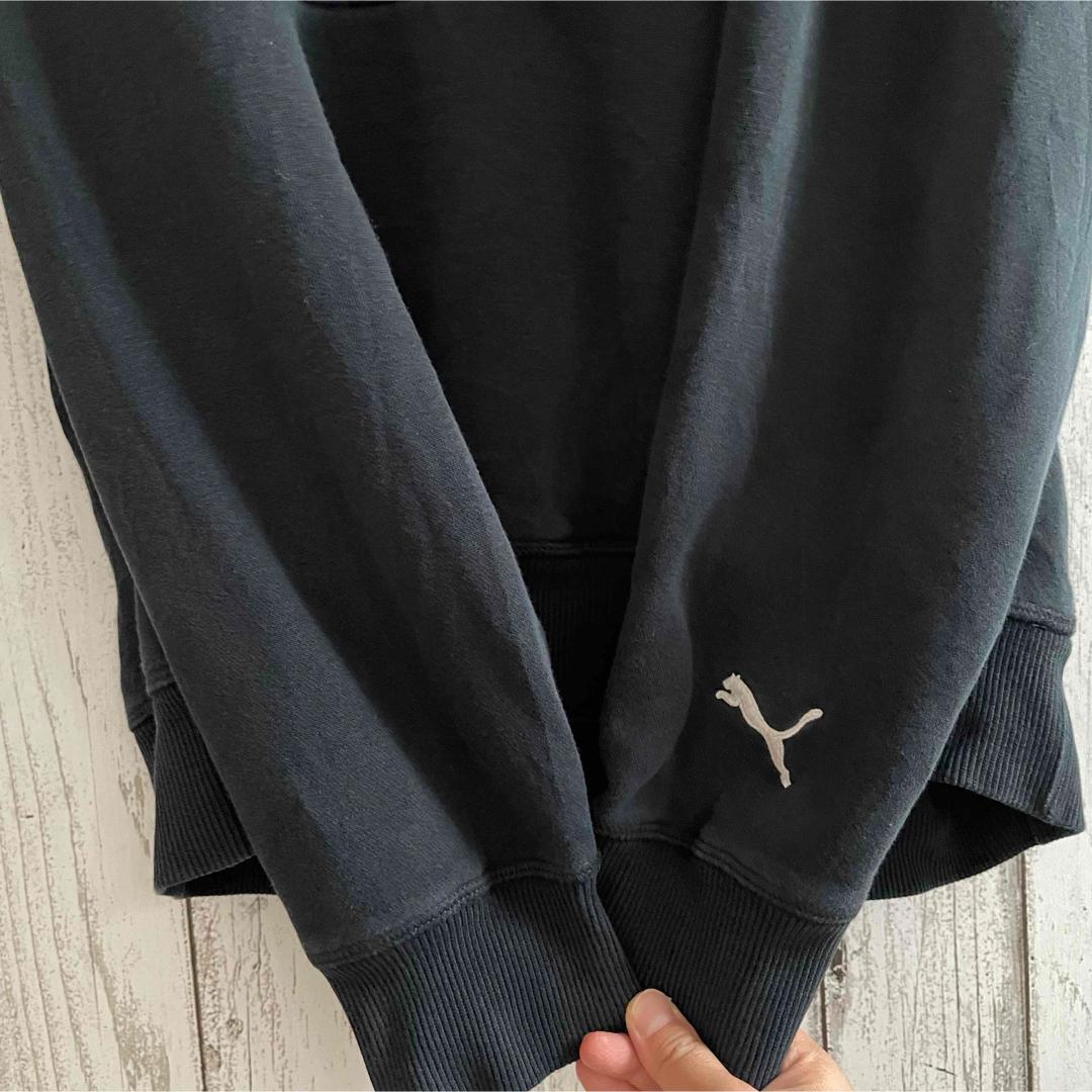 【美品】PUMA プーマ メンズ 長袖パーカー Sサイズ ブラック