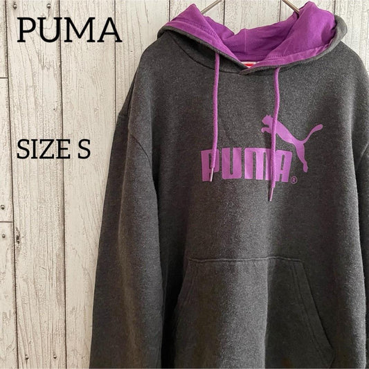 PUMA プーマ メンズ 長袖パーカー Sサイズ グレー ショート丈