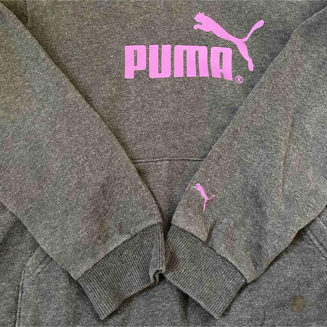 PUMA プーマ メンズ 長袖パーカー Sサイズ グレー ショート丈