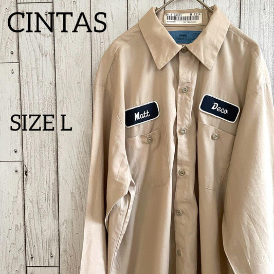 CINTAS シンタス 長袖ワークシャツ Lサイズ ブラウン