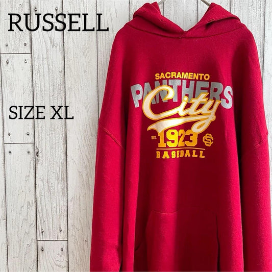 RUSSELL ラッセル メンズ 長袖パーカー XLサイズ レッド