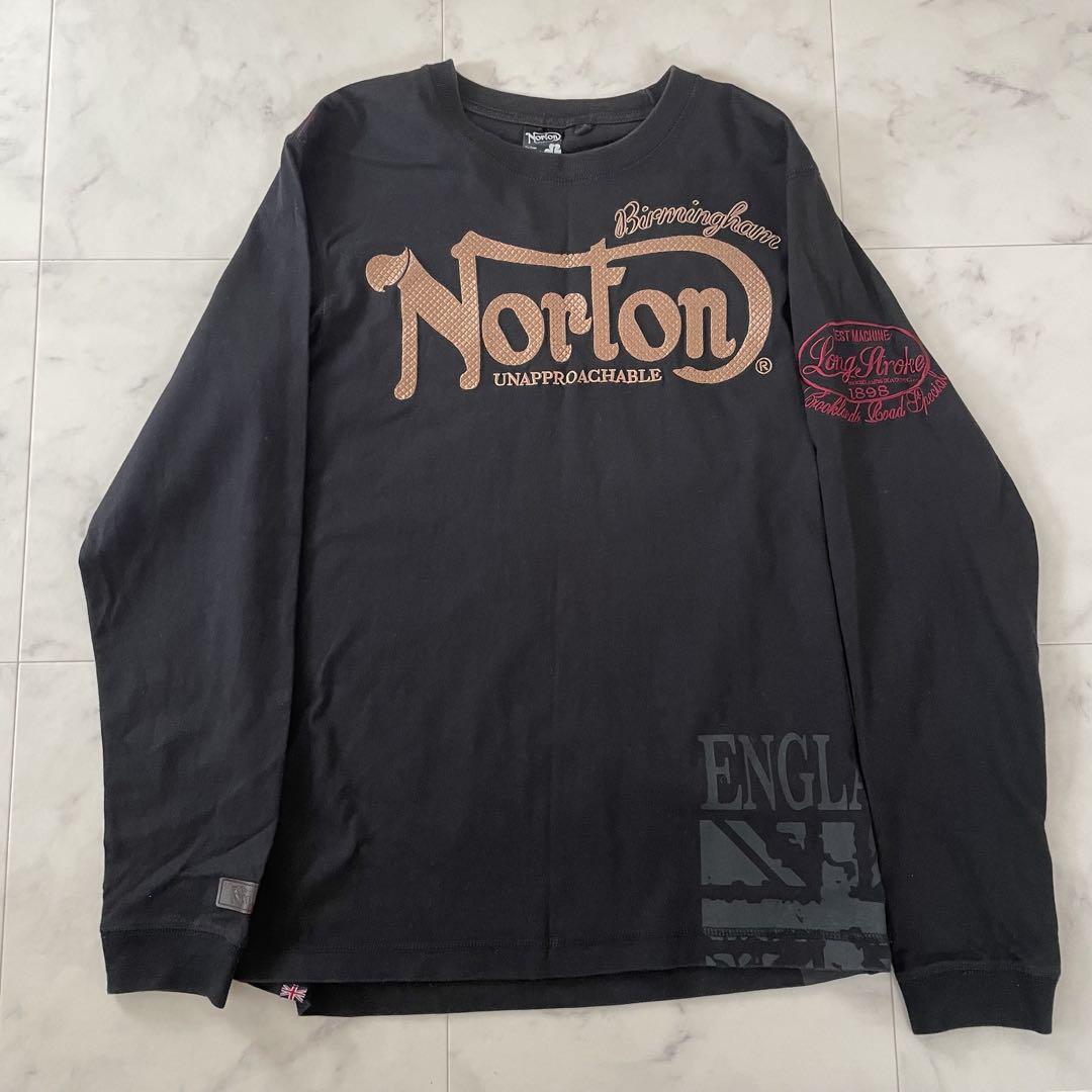 【美品】Norton ロングTシャツ Lサイズ ブラック バイク ライダー