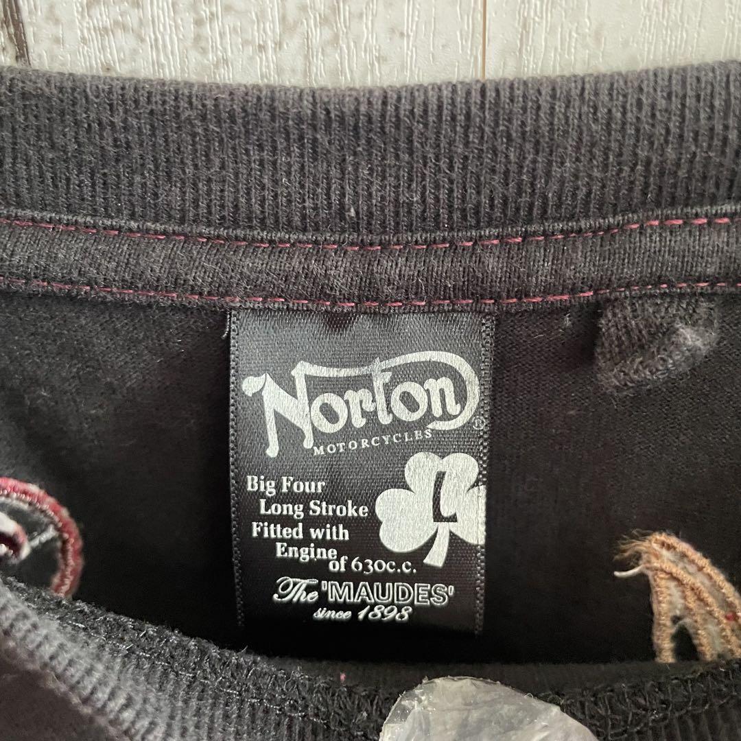 【美品】Norton ロングTシャツ Lサイズ ブラック バイク ライダー