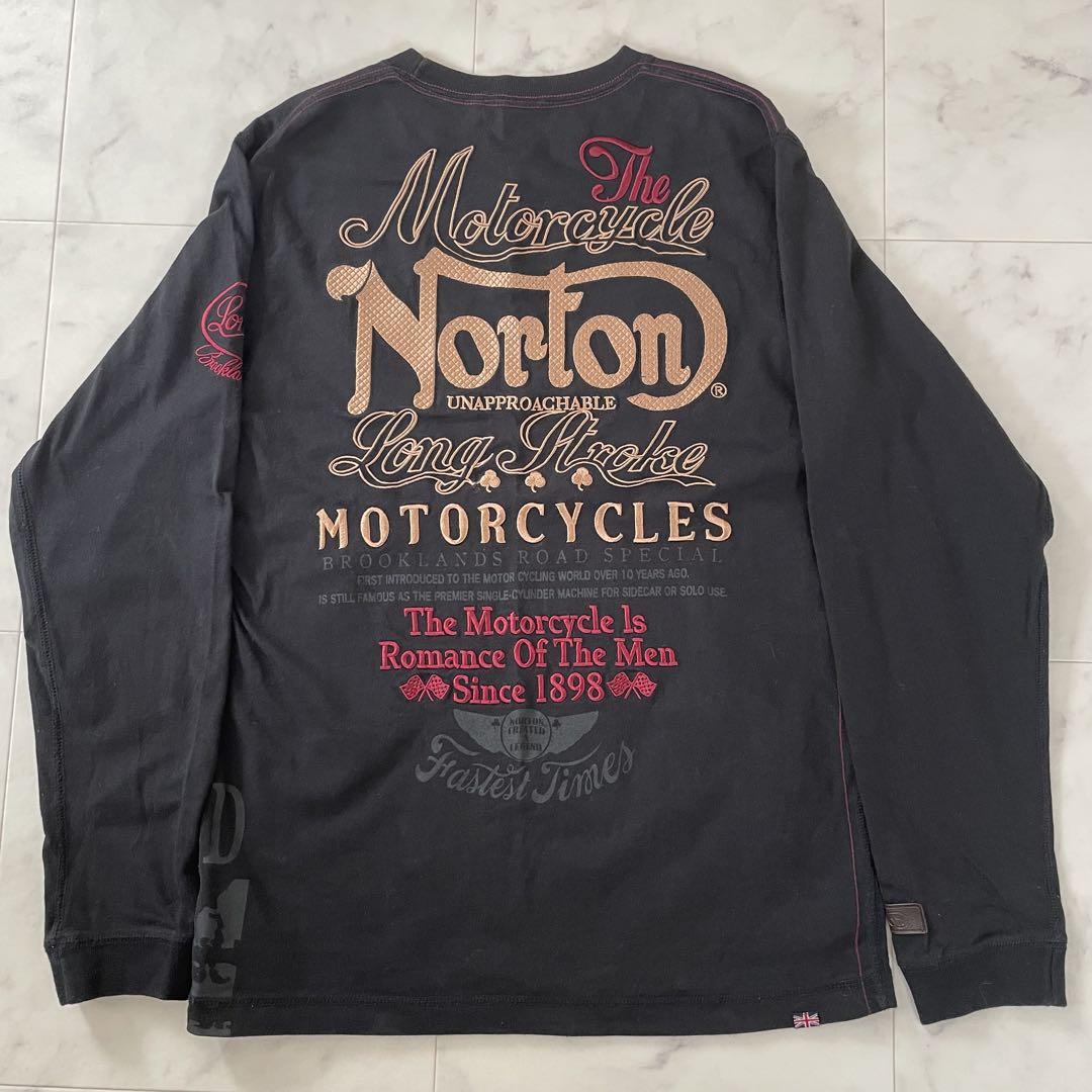 【美品】Norton ロングTシャツ Lサイズ ブラック バイク ライダー