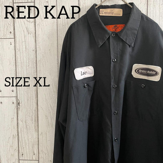 古着 RED KAP 長袖ワークシャツ XLサイズ ブラック