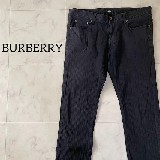 【美品】BURBERRYブラックレーベル ストレートパンツ ブラック ストレッチ
