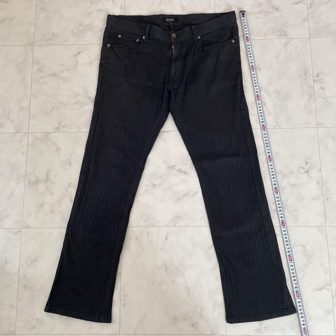 【美品】BURBERRYブラックレーベル ストレートパンツ ブラック ストレッチ