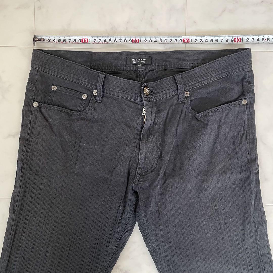 【美品】BURBERRYブラックレーベル ストレートパンツ ブラック ストレッチ
