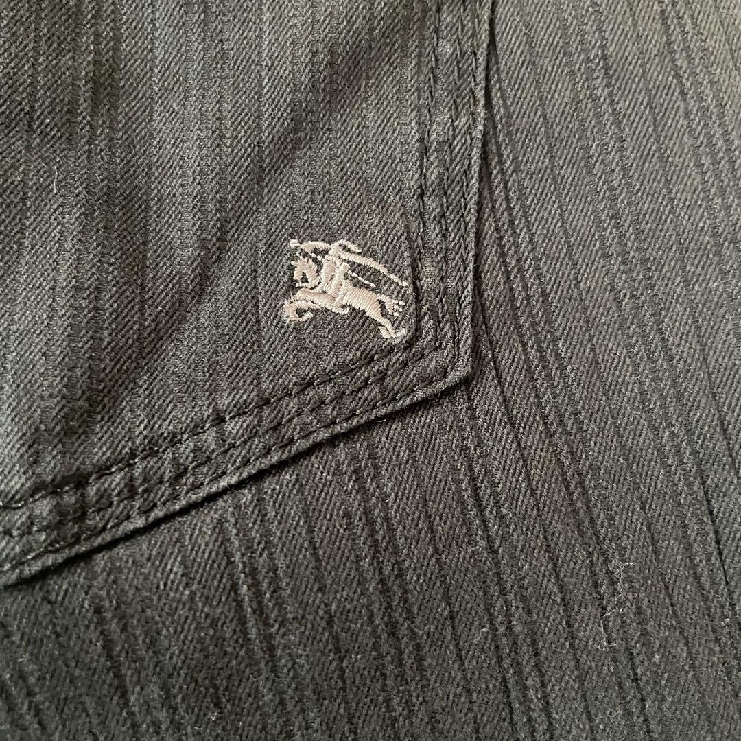 【美品】BURBERRYブラックレーベル ストレートパンツ ブラック ストレッチ