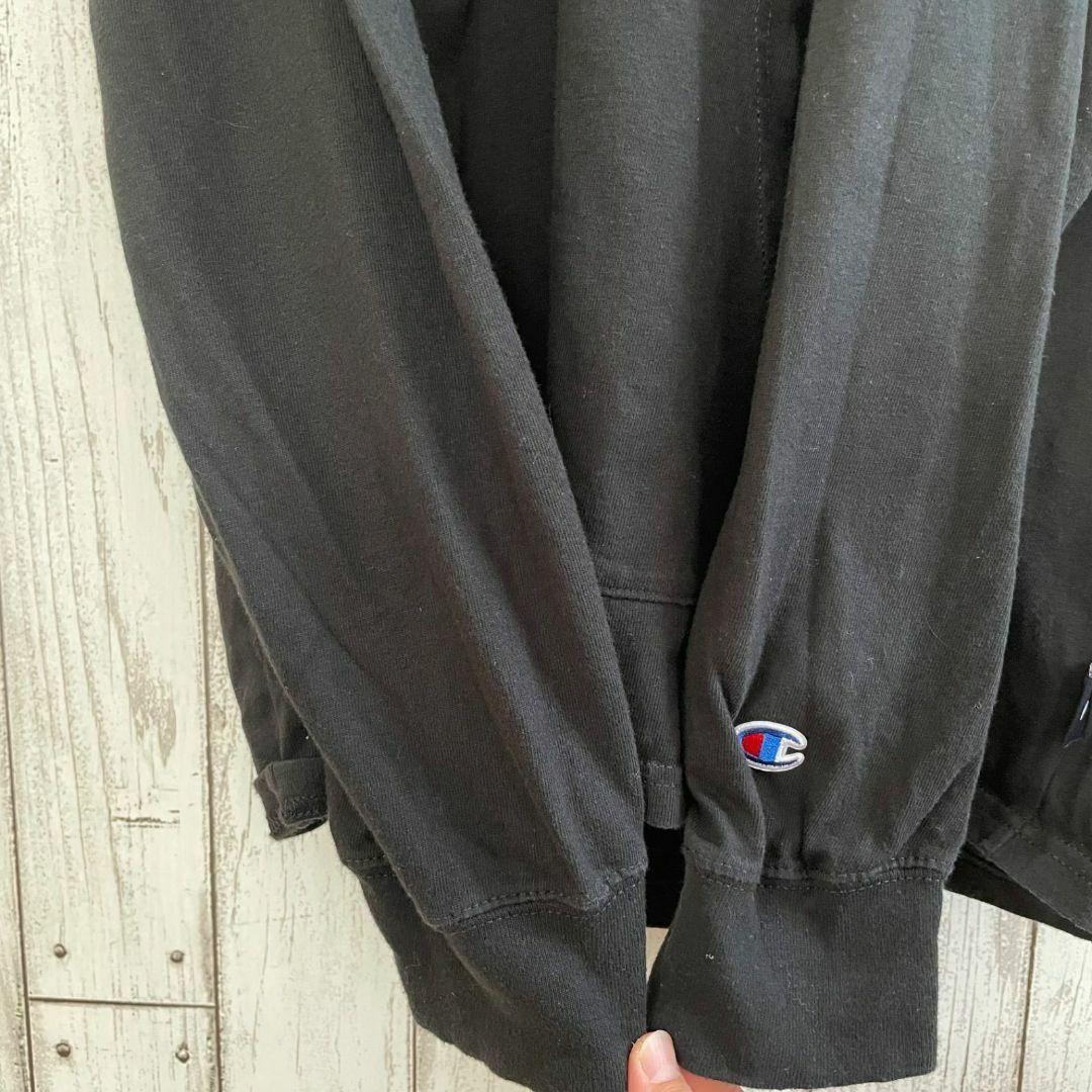 【美品】Champion チャンピオン メンズ 長袖パーカー ブラック