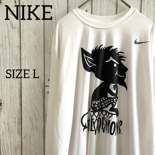 【美品】NIKE 長袖Ｔシャツ Lサイズ ホワイトDRI-FIT