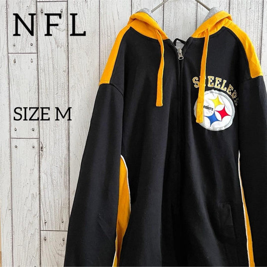 NFL エヌエフエル メンズ 長袖ジップパーカー Mサイズ ブラック