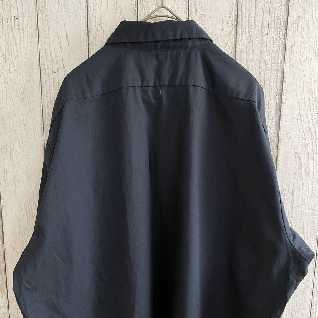 【美品】CINTAS シンタス 長袖ワークシャツ Lサイズ ネイビー