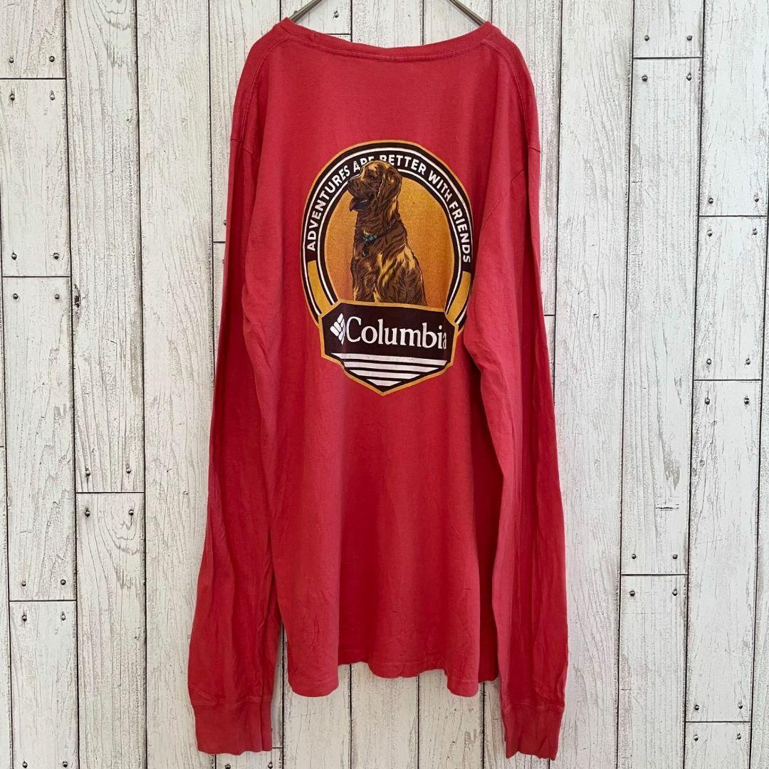 Columbia コロンビア メンズ ロングTシャツ Lサイズ レッド
