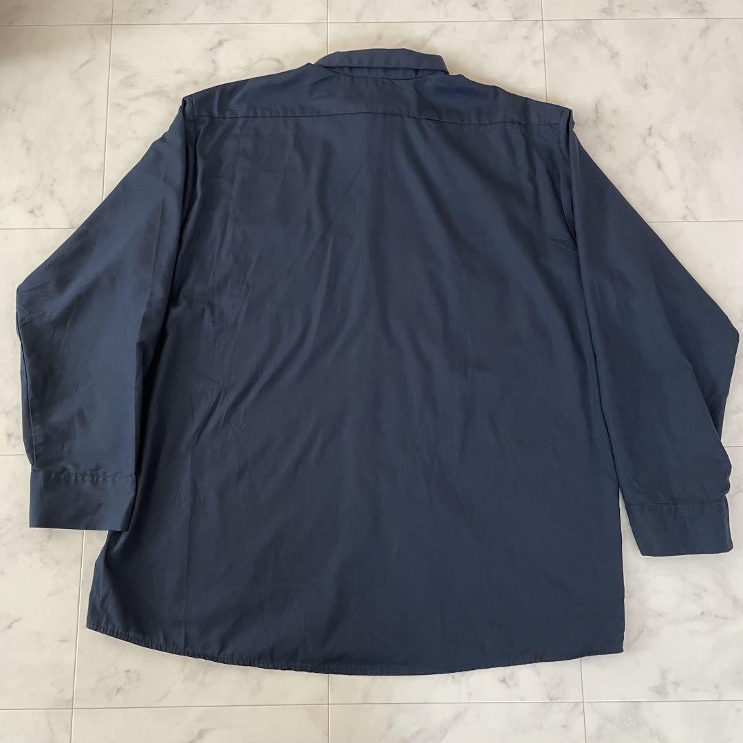 古着 CINTAS 長袖ワークシャツ XLサイズ ネイビー