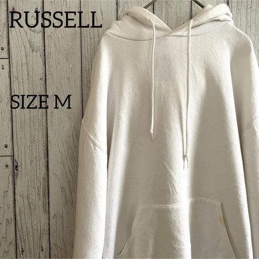 RUSSELL ラッセル メンズ 長袖パーカー Mサイズ ホワイト